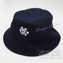 シャネル　バケットハット　帽子　ネイビー　クローバー　【未使用品】CHANEL Hat Navy【UNUSED】