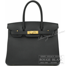 エルメス　バーキン30　ブラック　エプソン　ゴールド金具 【中古】 HERMES Birkin30 Black Epsom Gold Buckle【USED】