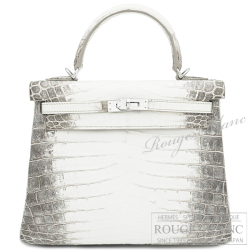 エルメス　ケリー25　ヒマラヤ　クロコダイル　ニロティカスマット　シルバー金具　【未使用品】 HERMES Kelly25 Himalaya Crocodile Niloticus Mat Silver Buckle【UNUSED】