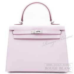 エルメス　ケリー25　外縫い　モーヴペール　エプソン　シルバー金具 【新品】 HERMES Kelly25 Mauve pale Epsom Silver Buckle【NEW】