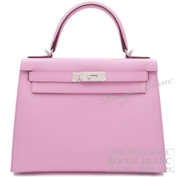 エルメス ケリー28 外縫い モーヴシルベストル エプソン シルバー金具