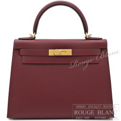 エルメス　ケリー28　外縫い　ルージュH　ヴォーマダム　ゴールド金具　【新品】 HERMES Kelly28 Rouge H Veau madame Gold Buckle 【NEW】