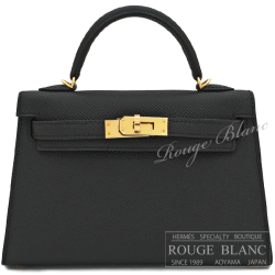 エルメス　ケリーミニ 2/ミニケリー 2　黒　ブラック　エプソン　ゴールド金具　外縫い　【新品】HERMES Mini Kelly 2 Black Epsom Gold Buckle 【NEW】