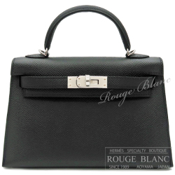 エルメス ケリーミニ 2/ミニケリー 2 黒 ブラック エプソン シルバー  