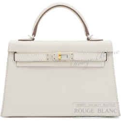 エルメス　ケリーミニ 2/ミニケリー 2　クレ　エプソン　エレクトラム金具　外縫い　【新品】HERMES Mini Kelly 2 Craie Epsom Electrum Buckle 【NEW】