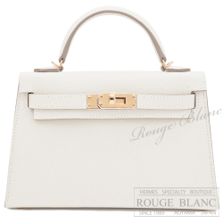 エルメス　ケリーミニ 2/ミニケリー 2　クレ　エプソン　シャンパンゴールド金具　外縫い　【新品】　HERMES Mini Kelly 2 Craie Epsom Champagne Gold Buckle 【NEW】