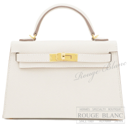 エルメス　ケリーミニ 2/ミニケリー 2　クレ　エプソン　ゴールド金具　外縫い　【新品】　HERMES Mini Kelly 2 Craie Epsom Gold Buckle 【NEW】
