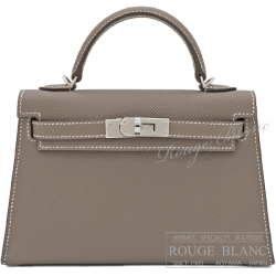 エルメス　ケリーミニ 2/ミニケリー 2　エトゥープ　エプソン　シルバー金具  外縫い　【新品】　HERMES Mini Kelly 2　Etoupe Epsom  Silver Buckle 【NEW】