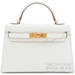 エルメス　ケリーミニ 2/ミニケリー 2　マッシュルーム　シェーヴル　ゴールド金具 　外縫い　【新品】 HERMES Mini Kelly 2 Mushroom Chevre Gold Buckle 【NEW】
