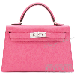 エルメス　ケリーミニ 2/ミニケリー 2　ローズアザレ　エプソン　シルバー金具　外縫い　【新品】HERMES Mini Kelly 2 Rose azalee Epsom Silver Buckle 【NEW】