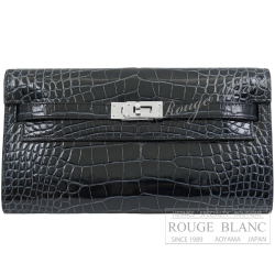エルメス　ケリーウォレット ロング トゥーゴー　ヴェールルソー　クロコダイル　アリゲーターリセ　シルバー金具　【新品】　HERMES Kelly Wallet Long To Go Vert rousseau Crocodile Alligator lisse Silver Buckle 【NEW】