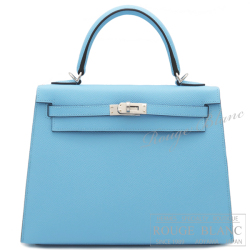 エルメス　ケリー25　外縫い　セレスト　エプソン　シルバー金具 【新品】 HERMES Kelly25 Celeste Epsom Silver Buckle 【NEW】