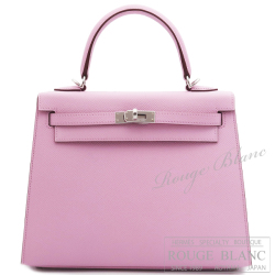 エルメス　ケリー25　外縫い　モーヴシルベストル　エプソン　シルバー金具 【新品】 HERMES Kelly25 Mauve sylvestre Epsom Silver Buckle 【NEW】