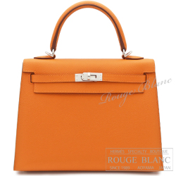 エルメス　ケリー25　外縫い　オレンジ　エプソン　シルバー金具　【新品】 HERMES Kelly25 Orange Epsom Silver Buckle 【NEW】