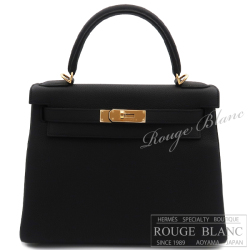 エルメス　ケリー28　黒　ブラック　トゴ　ゴールド金具  内縫い　【新品】 HERMES Kelly28 Black Togo Gold Buckle 【NEW】