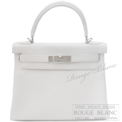 エルメス　ケリー28　内縫い　白　ホワイト　トリヨンクレマンス　シルバー金具　【新品】 HERMES Kelly28 White Taurillon Clemence Silver Buckle 【NEW】