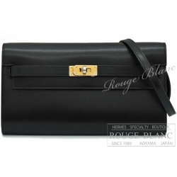 エルメス　ケリーウォレットロング　トゥーゴー　黒　ブラック　シェーヴルシャムキラ　エレクトラム金具　【新品】　HERMES Kelly Wallet Long To Go Black Chevre chamkila Electrum Buckle【NEW】