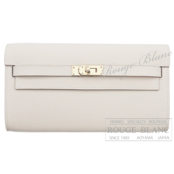 エルメス　ケリーウォレット ロング トゥーゴー　クレ　エプソン　ローズゴールド金具 　【新品】　HERMES Kelly Wallet Long To Go Craie Epsom Rose Gold Buckle 【NEW】