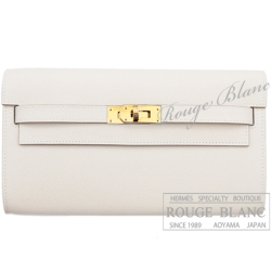 エルメス　ケリーウォレット ロング トゥーゴー　クレ　エプソン　ゴールド金具　【新品】　HERMES Kelly Wallet Long To Go Craie Epsom Gold Buckle【NEW】