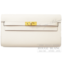 エルメス　ケリーウォレット ロング トゥーゴー　クレ　エプソン　ゴールド金具　【新品】　HERMES Kelly Wallet Long To Go Craie Epsom Gold Buckle【NEW】