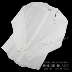 エルメス　メンズ　クルーネックシャツ　ホワイト　リネン　#39　タグ付　【新品】 HERMES Men's Crew kneck shirt White【NEW】