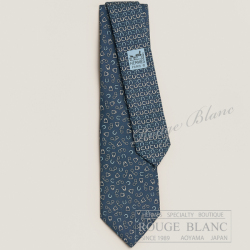 エルメス　ネクタイ　”メタル・アン・ヴラック”　マリン×ブラン×シエル　シルク 【新品】HERMES Tie ” Metal en vrac twillbi” Marine×Blanc×Ciel【NEW】