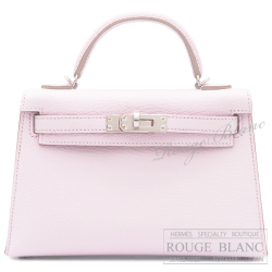エルメス　ケリーミニ 2/ミニケリー 2　モーヴペール　シェーヴル　シルバー金具　外縫い　【新品】　HERMES Mini Kelly 2 Mauve pale Chevre Silver Buckle 【NEW】