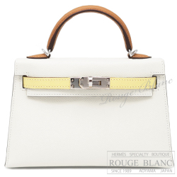 エルメス　ケリーミニ 2/ミニケリー 2　ナタ×ジョーヌプッサン×セサミ　トリコロール　シルバー金具  外縫い【新品】HERMES Mini Kelly 2 Nata×Jaune poussin×Sesami Tri-color Epsom Silver Buckle【NEW】