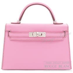 エルメス　ケリーミニ 2/ミニケリー 2　ピンク　エプソン　シルバー金具  外縫い　【新品】　HERMES Mini Kelly 2　Pink Epsom Silver Buckle 【NEW】