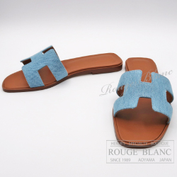 エルメス サンダル ”オラン” ブルー・クレール デニム #37 【新品  