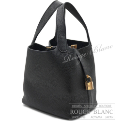 エルメス　ピコタンロックPM/18　黒　ブラック　トリヨンクレマンス　ゴールド金具 【中古】HERMES Picotin lock PM/18 Black Taurillon Clemence Gold Buckle 【USED】