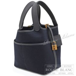 エルメス ピコタンロックカーゴ PM/18 ブルーマリン トワルゴエラン  