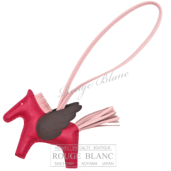エルメス　ロデオ　ペガサス　PM　フランボワーズ×ローズサクラ×ルージュセリエ　バッグチャーム  【新品】 HERMES Rodeo Pegasus PM Franboise×Rose Sakura×Rouge Sellier 【NEW】