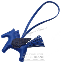 エルメス　ロデオ　ペガサス　タッチ　PM　ブルーフランス　ソーブルー　アニオン×クロコダイルアリゲーターマット　バッグチャーム 【新品】 HERMES Rodeo Pegasus Touch PM Bleu france cypres Agneau Milo×Crocodile Alligator Matt【NEW】