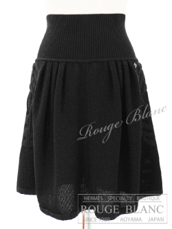 シャネル　ニットスカート　ブラック　#34　【中古】 CHANEL Knit  Skirt Black 【USED】