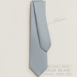 エルメス　ネクタイ　”ファソネH”　グリグラシエ　シルク 【新品】HERMES Tie ”Faconnee H” Gris glacier 【NEW】