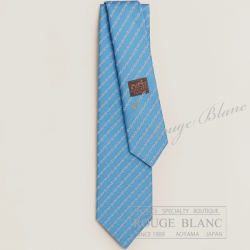 エルメス ネクタイ ”錨を下ろそう” シエル×ブラン シルク 【新品