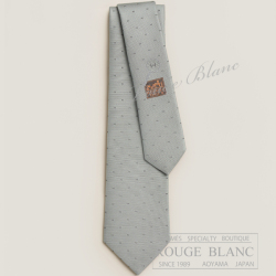 エルメス　ネクタイ　”マグニファイングH”　グリクレール×グリフォンセ　シルク　【新品】HERMES Tie ”Magnifying H” Gris clair×Gris fonce 【NEW】