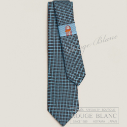 エルメス　ネクタイ　”フォーブルのモザイク”　マリン×シエル×ルージュ　シルク 【新品】HERMES Tie ”Mosaique du Faubourg” Marine×Ciel×Rouge 【NEW】