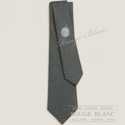 エルメス　ネクタイ　”スープH”　アントラシト×グリクレール　シルク 【新品】HERMES Tie ”Soup'H” Anthracite×Gris clair 【NEW】