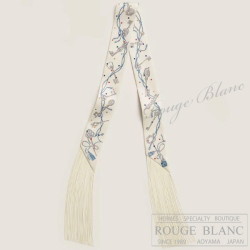 エルメス　レザーフリンジ　ツイリースカーフ　"レ・クレ・ア・ポワ"　クレーム×グリペール×マルチカラー　【新品】　HERMES Leather Fringe Twilly Scarf  "Les Cles a Pois" Creme×Gris Perle×Multicolore【NEW】
