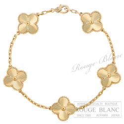 ヴァンクリーフ&アーペル　ブレスレット　ヴィンテージアルハンブラ　5モチーフ　ギヨシェ　イエローゴールド　VCARP3JK00【新品】Van Cleef & Arpels Bracelet  Yellow gold 【NEW】