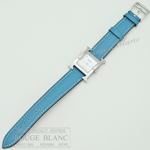 エルメス Hウォッチ PM 25mm 腕時計 オーダー ブルージーン スイフト