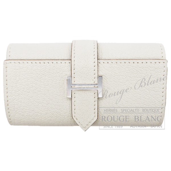 エルメス　ベアンキーケース　4連　マッシュルーム　シェーヴル　シルバー金具　【新品】