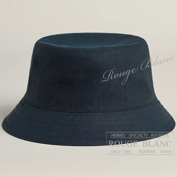 エルメス バケットハット ”フレッド” 帽子 ネイビー #59 タグ付 【新品
