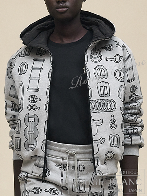 エルメス　2026 A/W　ブルゾン　リバーシブル　プリント　“カイエ・デュ・コルポルトゥール”　グリビザンチン　#36　タグ付【新品】