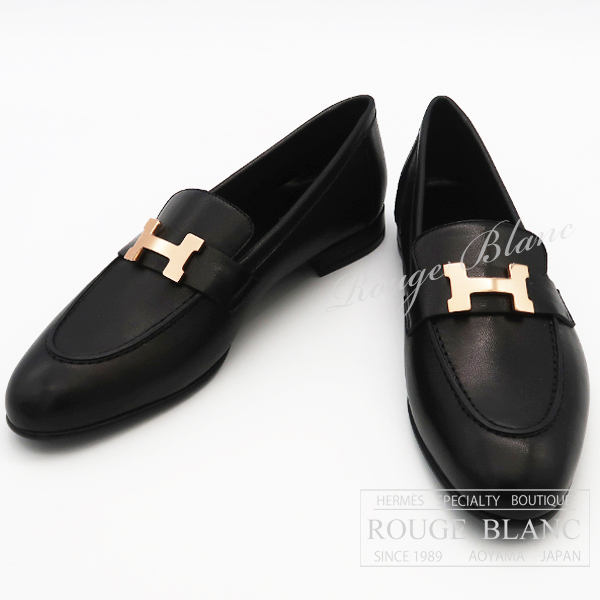 エルメス　モカシン　ローファー　”パリ”   黒　ブラック　ゴールド金具　#35 1/2 【新品】