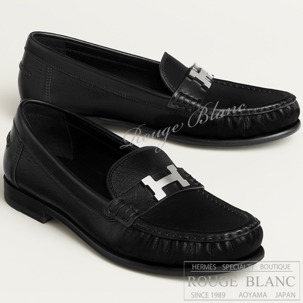 エルメス　モカシン　ローファー　”ノヴァ” 　黒　ブラック　シェーヴル　#37 【新品】