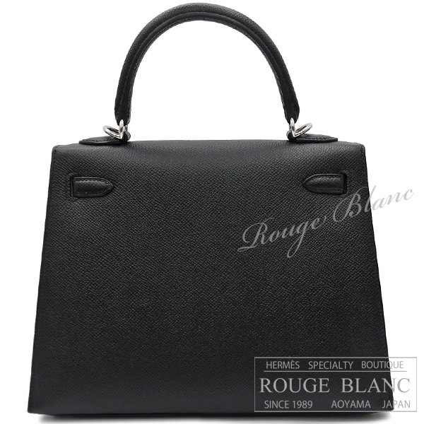 エルメス ケリー25 外縫い 黒 ブラック エプソン シルバー金具 【新品】