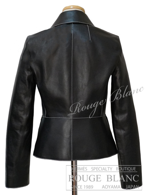 エルメス 2023 A/W レザージャケット 黒 ブラック ＃36 タグ付 【新品】